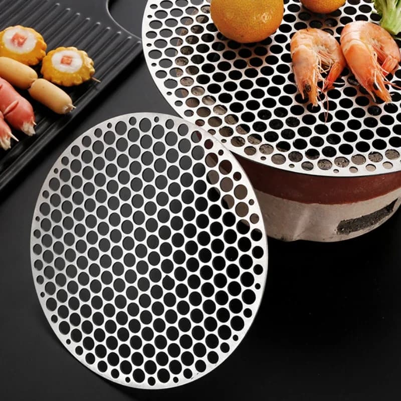 1pc 18/20/28cm Non-stick Stainless Steel Barbecue Net Tea Maker Charcoal Grill Bacon Drainer BBQ Household Barbecue Tools