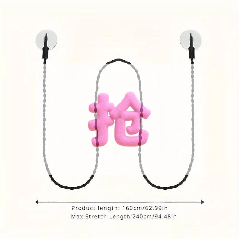 1Pcs Retractable Hanging Rope With Suction Cups & Hooks Elastic Travel Clothesline Convenient Laundry Accessory For Trips