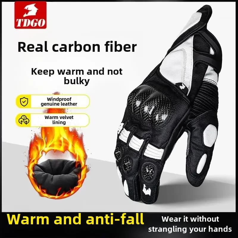 Guanti da moto in fibra di carbonio impermeabile antipioggia stile stagioni da uomo antivento bicicletta ciclismo attrezzatura da moto