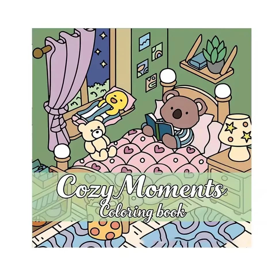 Cozy Moments Bold-easy Patterns Coloring Book for Adults Cute Drawing Perfect Gift Party and Birthday
