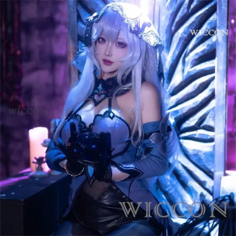 Costume Cosplay Honkai Star Rail Black Swan con Parrucca, Abito Viola, Uniforme e Copricapo - Garden of Recollection Halloween