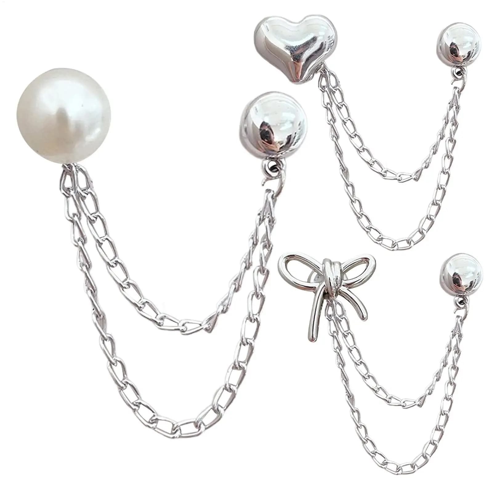 Multi-Functional Magnetic Clothing Clip With Chain Alloy Buttons Clip Clothes Scarf Trouser Legs Cuff Fixing Magnet Pin