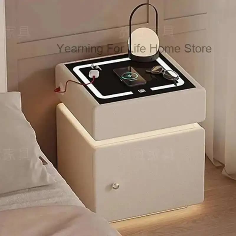Ricarica comodino intelligente blocco impronte digitali altoparlante Bluetooth comodino camera da letto di stoccaggio di lusso mobili per ufficio Criado Mudo