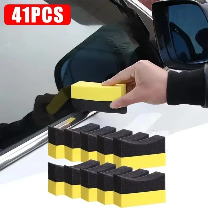 Set di Spugne e Spazzole per Pulizia Auto 2-41 Pezzi, per Lavaggio Ruote e Pneumatici, Spugna Assorbente, Pad per Lucidatura, Spazzole per Pneumatici