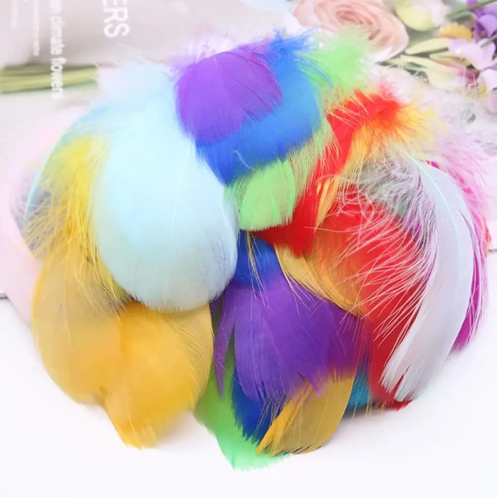 100pcs 7-12cm Goose Feathers Natural Floating Swan Feather Plume Small Colorful Dream Catcher Feathers
