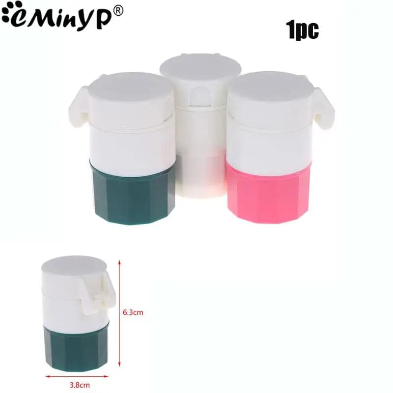1 pz portatile 4 strati polvere Tablet smerigliatrice polvere pillola Cutter medicina Splitter Box Storage Crusher