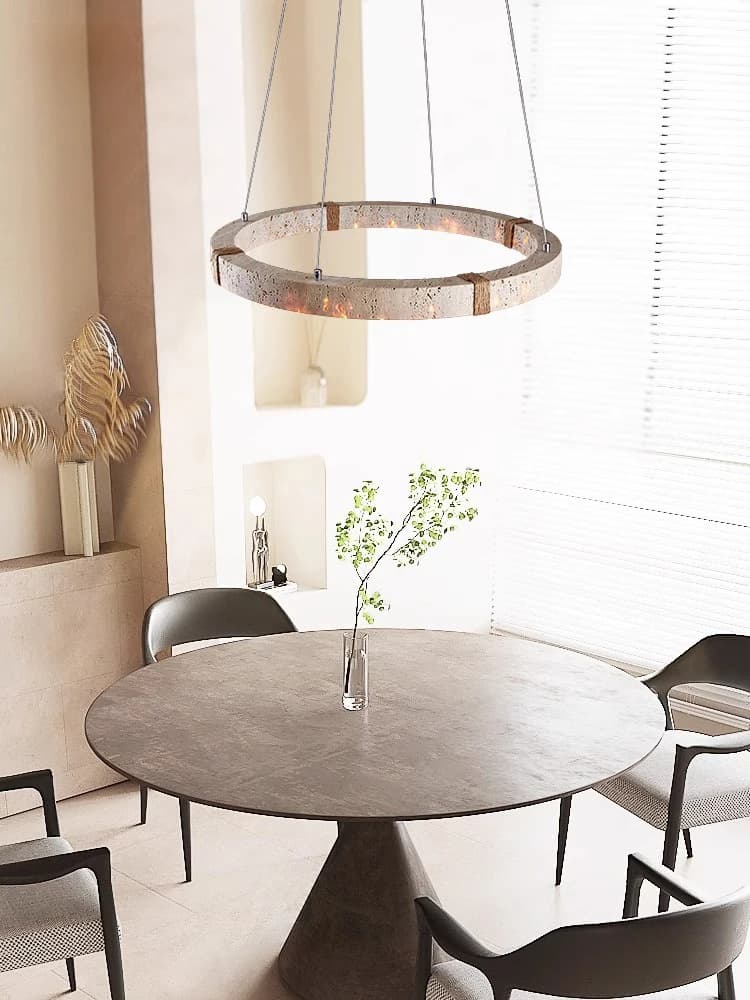 Natural Limestone Pendant Lamp Dining Table Lighting Large Rectangular Luxurious Pendant Lamp Kitchen Island Entrance Hall
