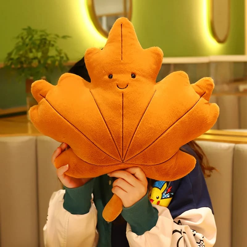 Kawaii peluche foglie cuscino cuscino giocattoli morbida foglia d'acero Ginkgo pianta piena giocattoli farciti camera natale festa decorazione regalo