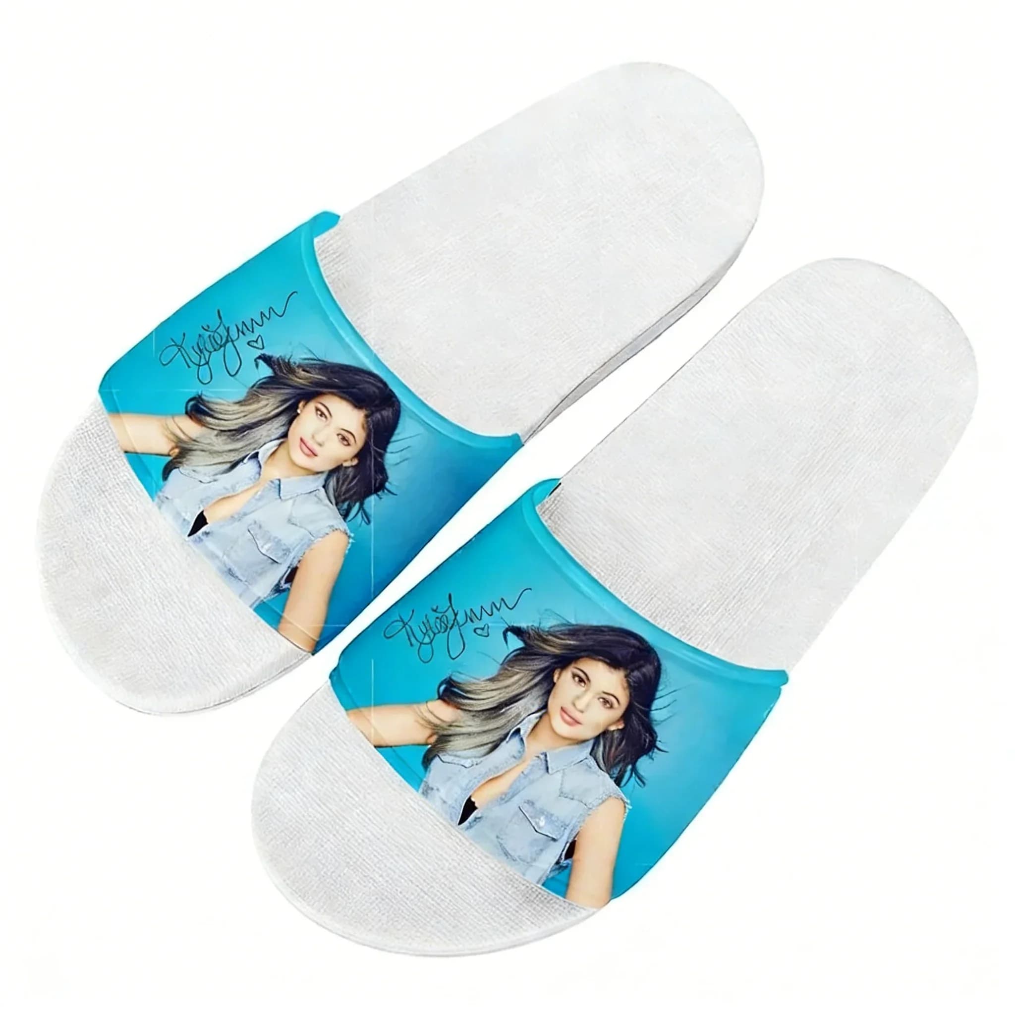 Ciabatte Kylie Jenner, Scarpe da Casa e Acqua, Sandali Personalizzati per Uomo, Donna e Adolescenti, per Spiaggia e Piscina