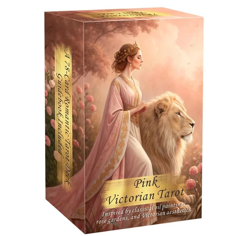 Mazzo di carte dei tarocchi vittoriani rosa, 78 carte, mazzo di tarocchi dall'estetica vintage per principianti, regalo per la divinazione e la predizione del futuro