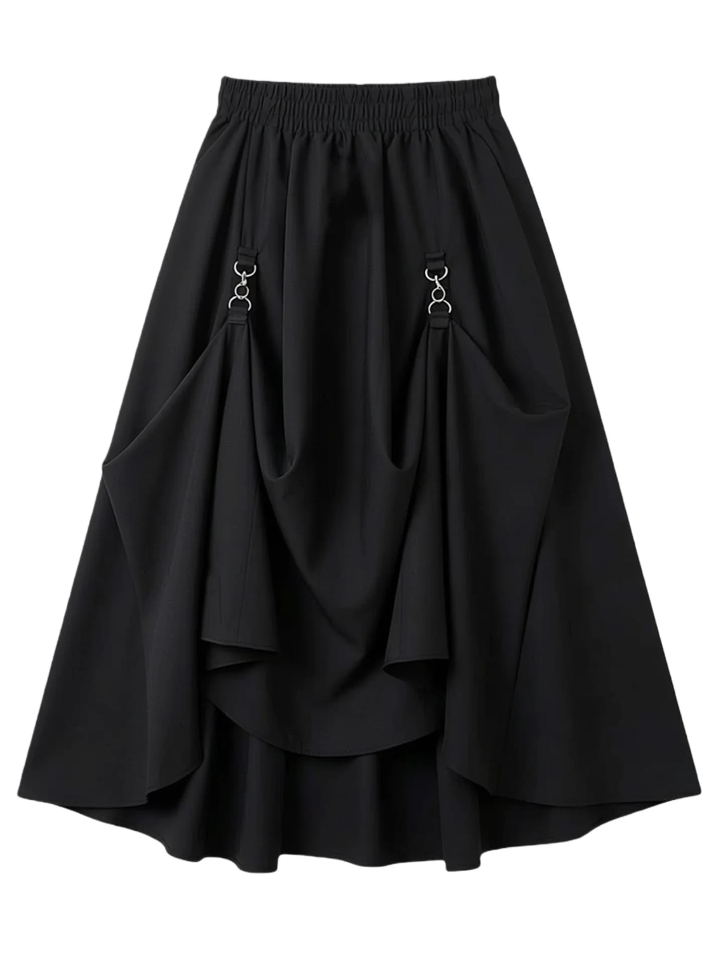Gothic Skirts Women's Dark Style Maxi Skirt 2026 Spring Punk Buckle Decor High Waist Elegant Long Midi Skirt