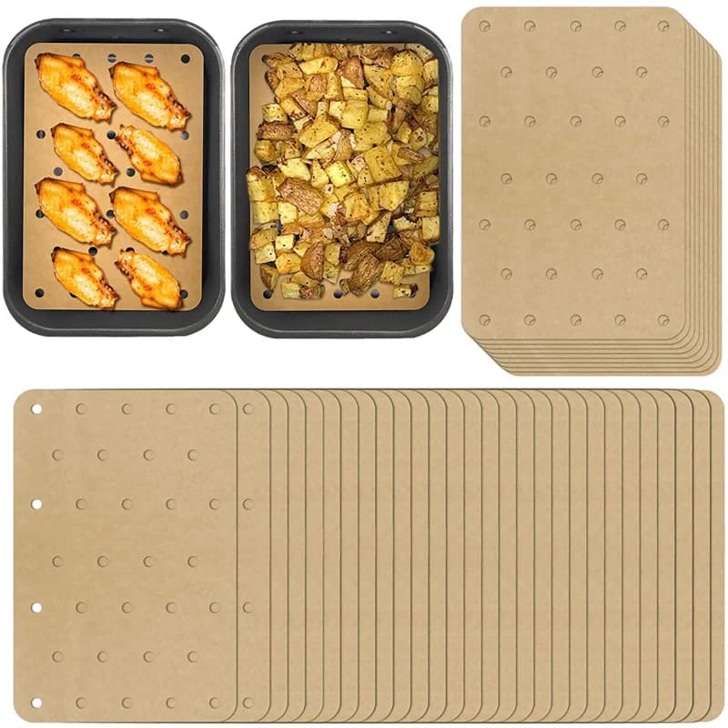100 pezzi di carta per friggitrice ad aria usa e getta antiaderente da cucina carta da forno a prova di olio carta per friggitrice per forno a microonde carta per cottura a vapore