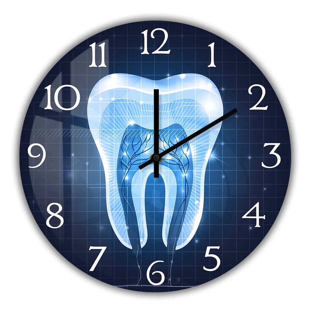Orologio da parete artistico per anatomia dei denti per clinica odontoiatrica, ufficio, regalo per dentista, opere d'arte medica, design moderno, orologio da parete per decorazioni per la casa