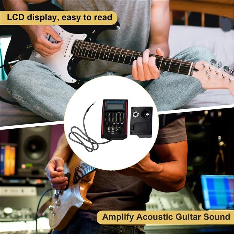 SYDS LC-5 5 Bande Pickup per Chitarra EQ Equalizzatore Chitarra Acustica Preamplificatore EQ Equalizzatore Sintonizzatore Piezo Pick-Up