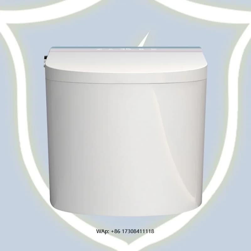 Comodo WC moderno e intelligente, piccolo armadio per acqua in ceramica a parete, telecomando per caratteristiche automatiche del bagno scolastico