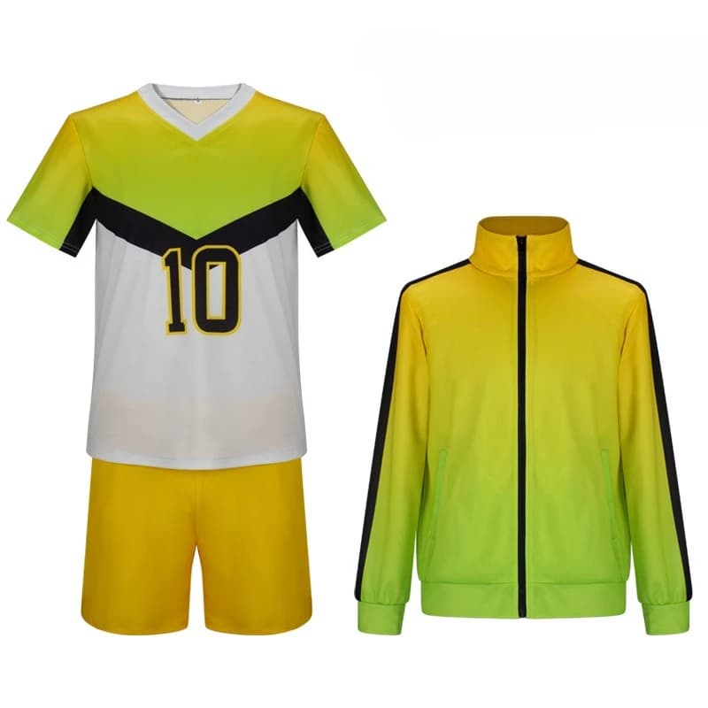 Anime Sakusa Kiyoomi Costume Cosplay Itachiyama Istituto Uniforme Pallavolo Ragazzo NO 10 Uniforme SKS Verde Giallo Cappotto T-shirt Set