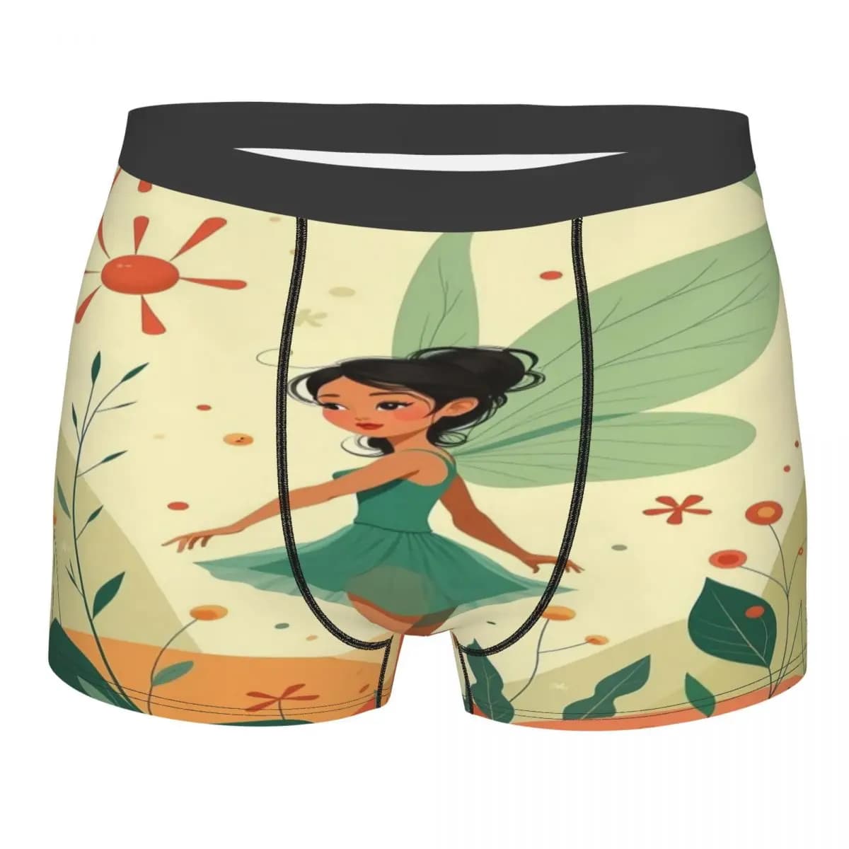 Intimo da uomo personalizzato alla moda con Tinker Bell e la fata pirata, boxer traspiranti, pantaloncini, mutandine