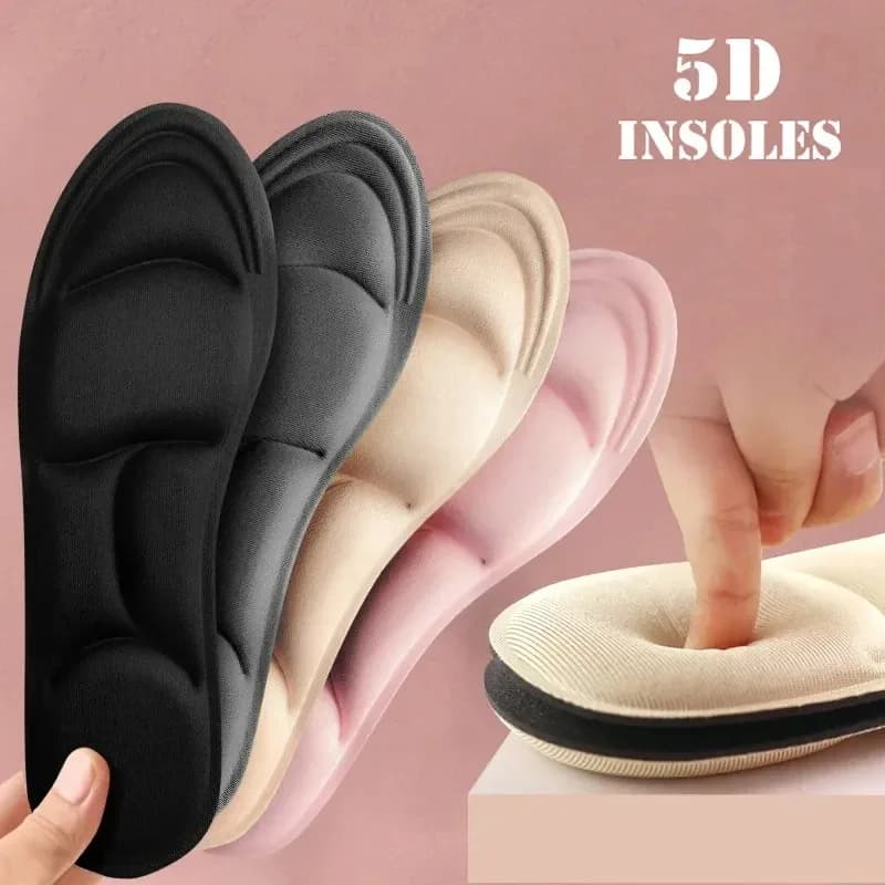 Solette Sportive 5D per Scarpe da Donna e Uomo, in Memory Foam, Deodoranti, Traspiranti, Ammortizzanti, per la Cura dei Piedi, Solette Ortopediche