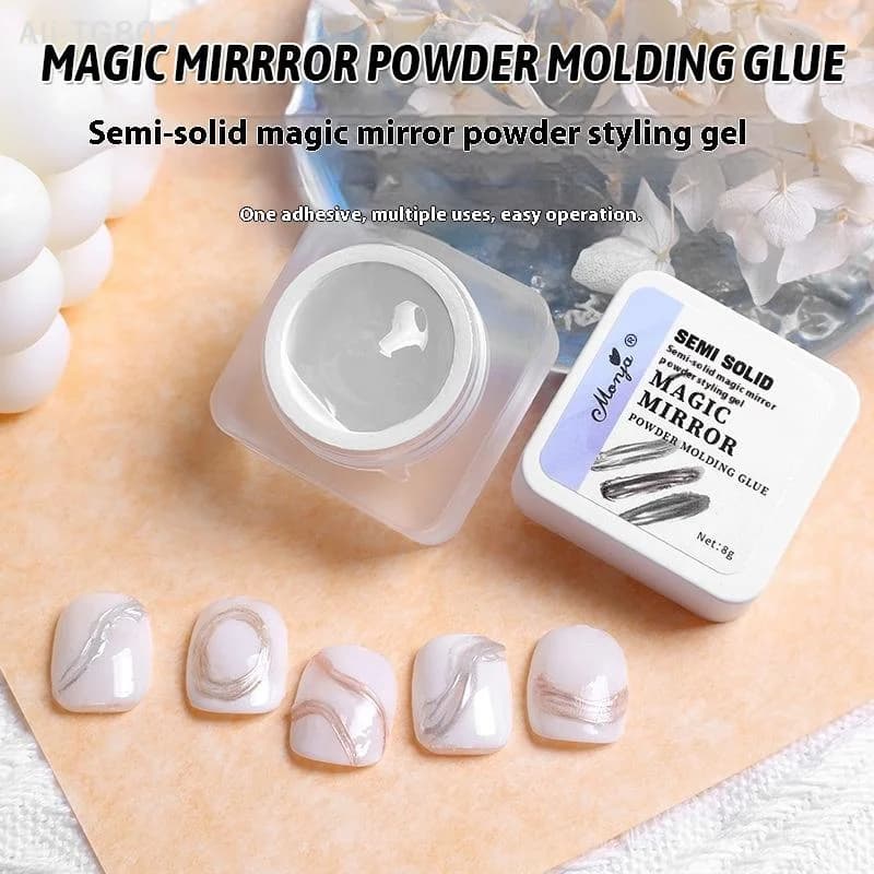 Gel Modellante per Unghie Magic Mirror UV LED Semi-Solido, Colla per Intaglio 3D, Durevole per Decorazioni Nail Art in Salone