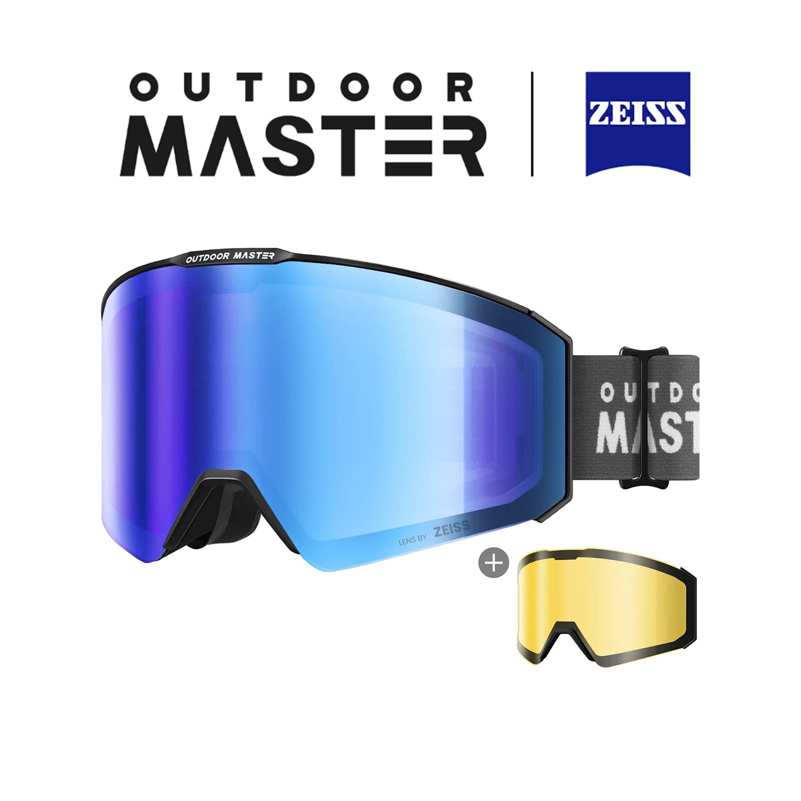 Occhiali da sci OutdoorMaster Falcon con lenti di ZEISS Occhiali da snowboard OTG antiappannamento magnetici intercambiabili