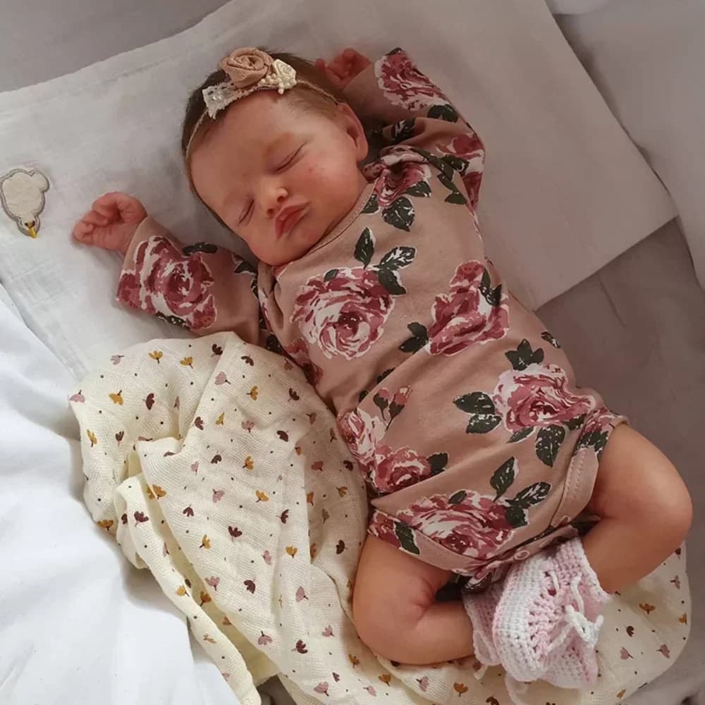 49CM Full Body Vinyl Silicone Reborn Rosalie bambole appena nate Sleeping Baby pelle 3D realistica dipinta a mano con vene visibili