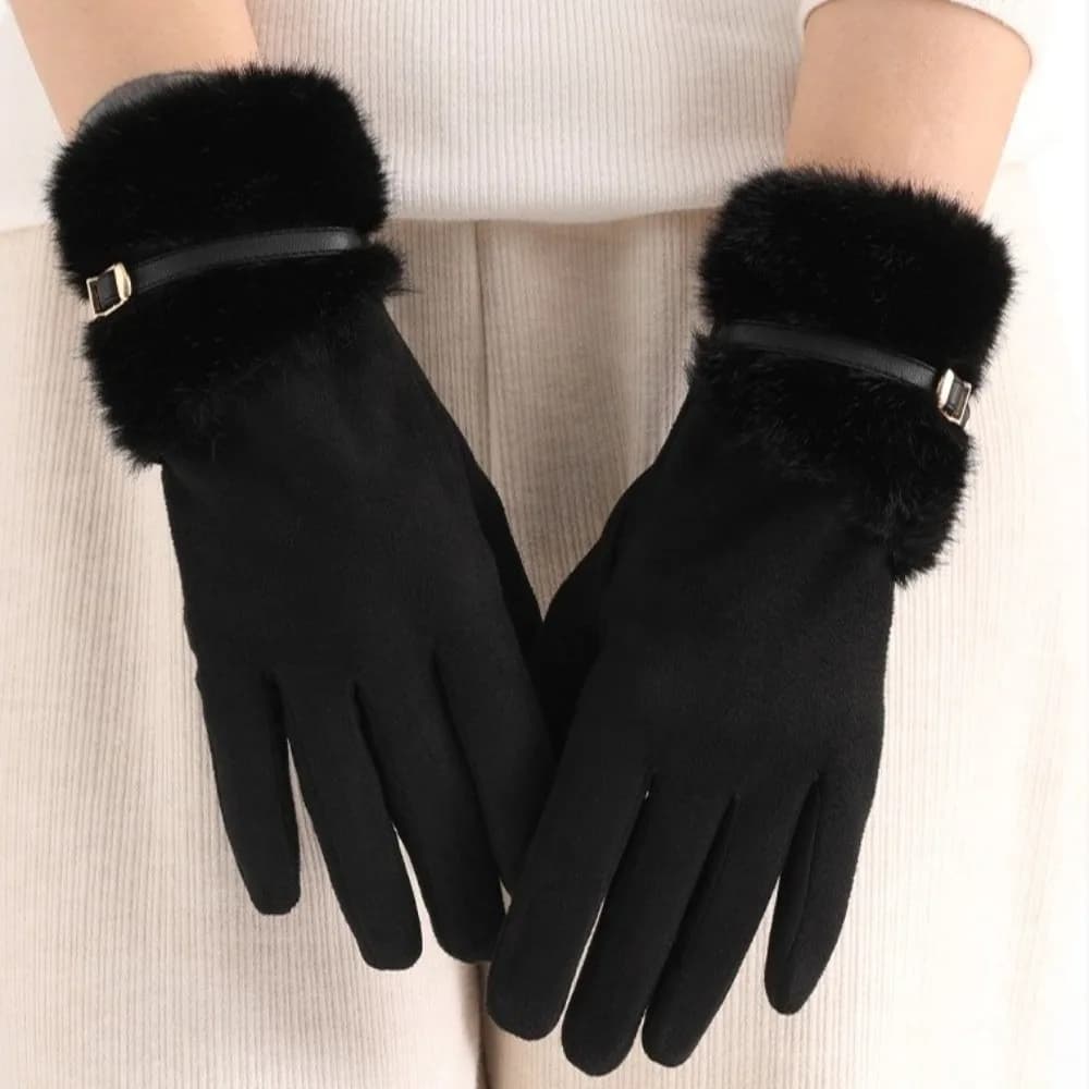Guanti Invernali in Velluto Versatili, Guanti Spessi a Dita Intere per Donna, Impermeabili e Antivento, Muffole da Ciclismo Invernali