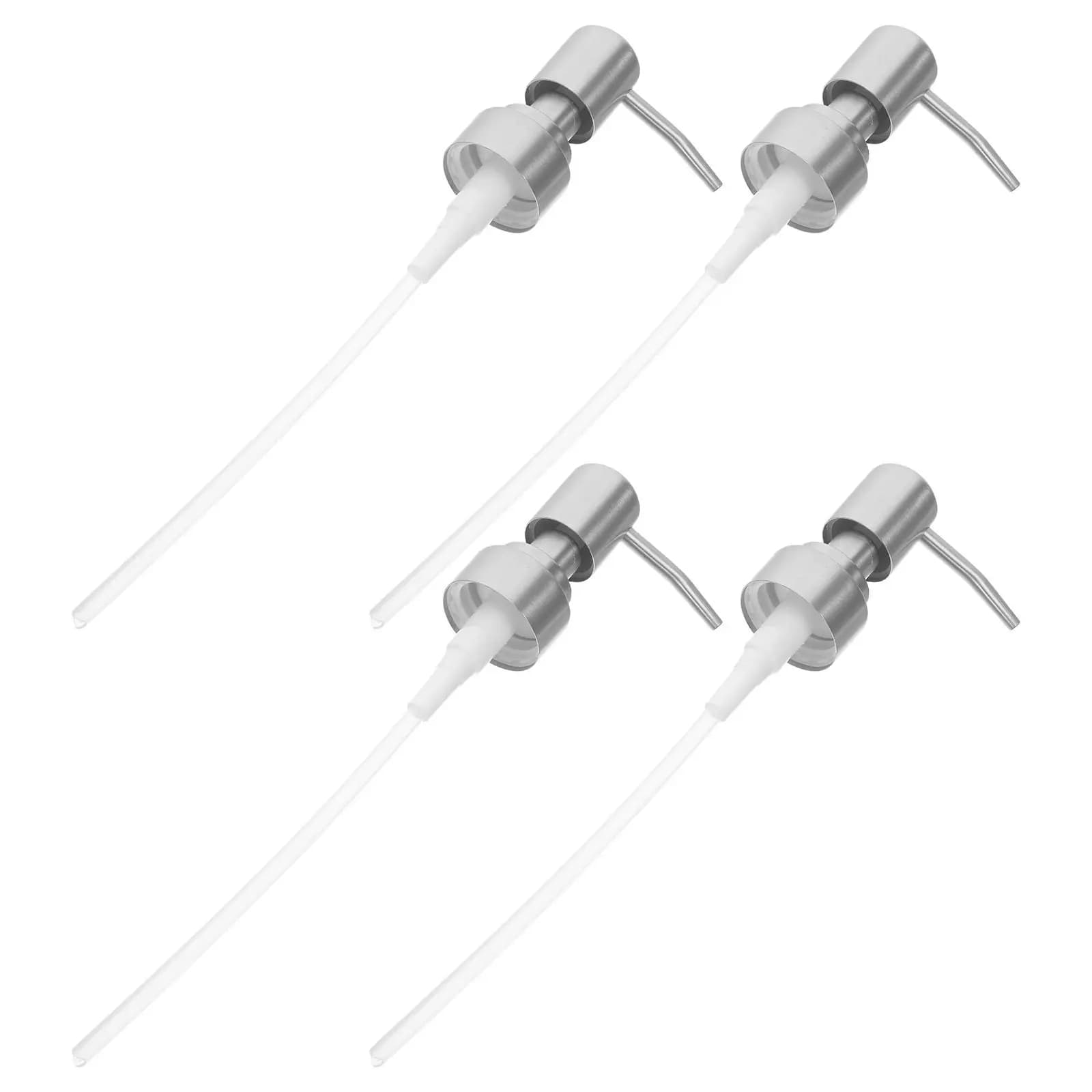 4Pcs Metal Hand Soap Dispenser Pump Replacement for Kitchen Bathroom Sink Lotion Bottle Stainless Steel Rust Resistant Smooth