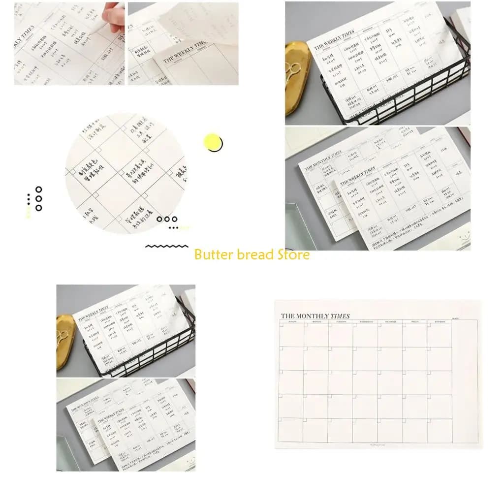 W89C Durable Tear-Off Notebook Weekly Planner Notepad Schedule Easy-to-Use Tear-Away Week Planner Notebook Journal