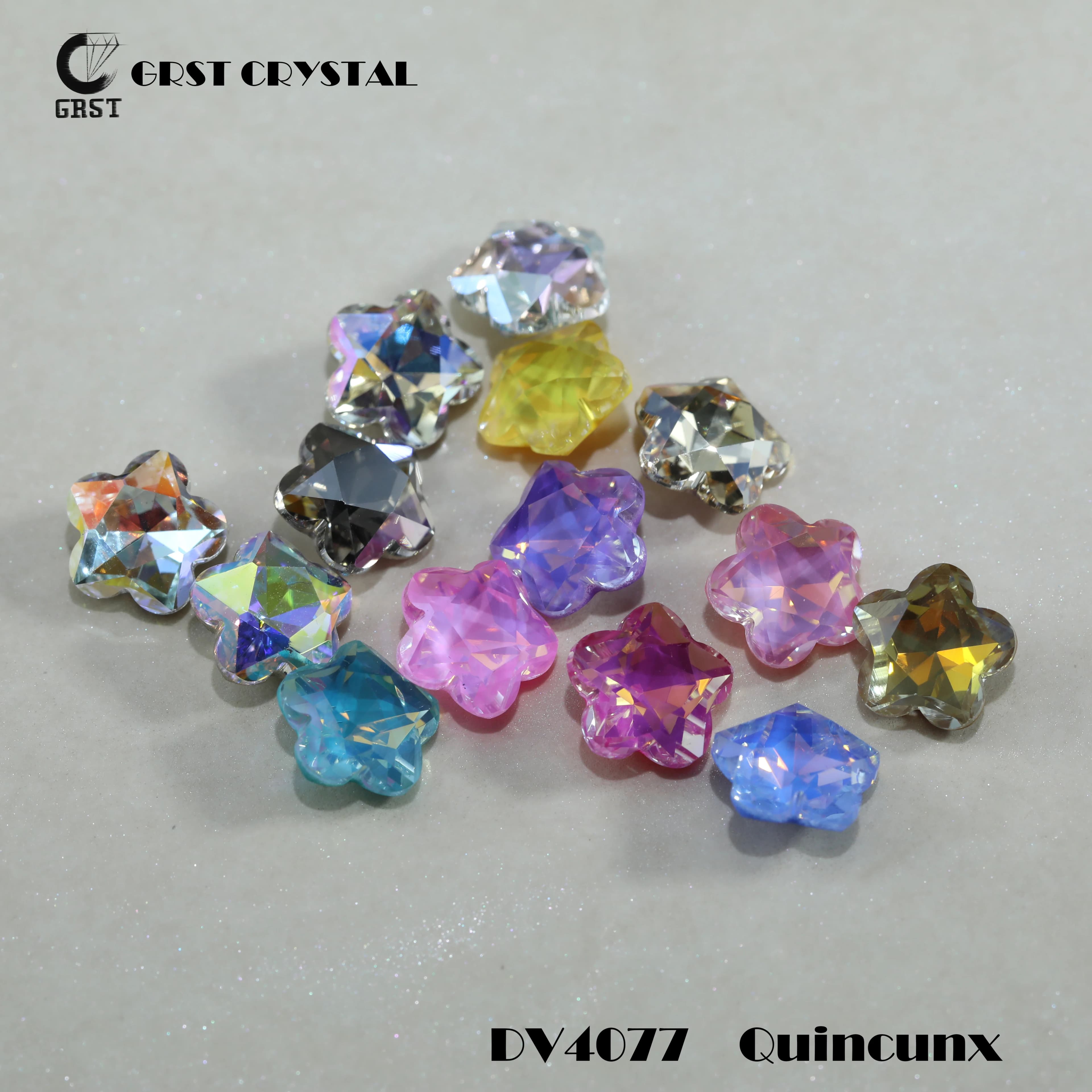 Shiny Crystal Fancy Stones DV4077 Quincunx Point Back Claw Rhinestones For DIY Hair Ornaments Nail Art Bags Shoes Wedding Dress