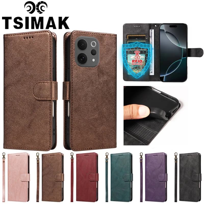 Magnetic Flip Wallet Case for Vivo V70 FE V70 Elite V50 V60 Lite V30 V40 Pro V30E Leather RFID Blocking Anti-Theft Phone Cover