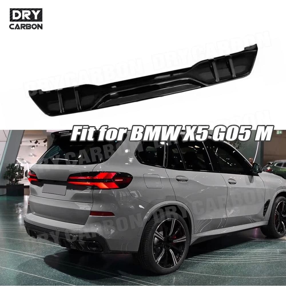 Carbon Fiber for BMW X5 G05 M Sport 2019+ Car Rear Bumper Lip Diffuser Spoiler Body Kits Accessory ABS Black Rear Guard Parts