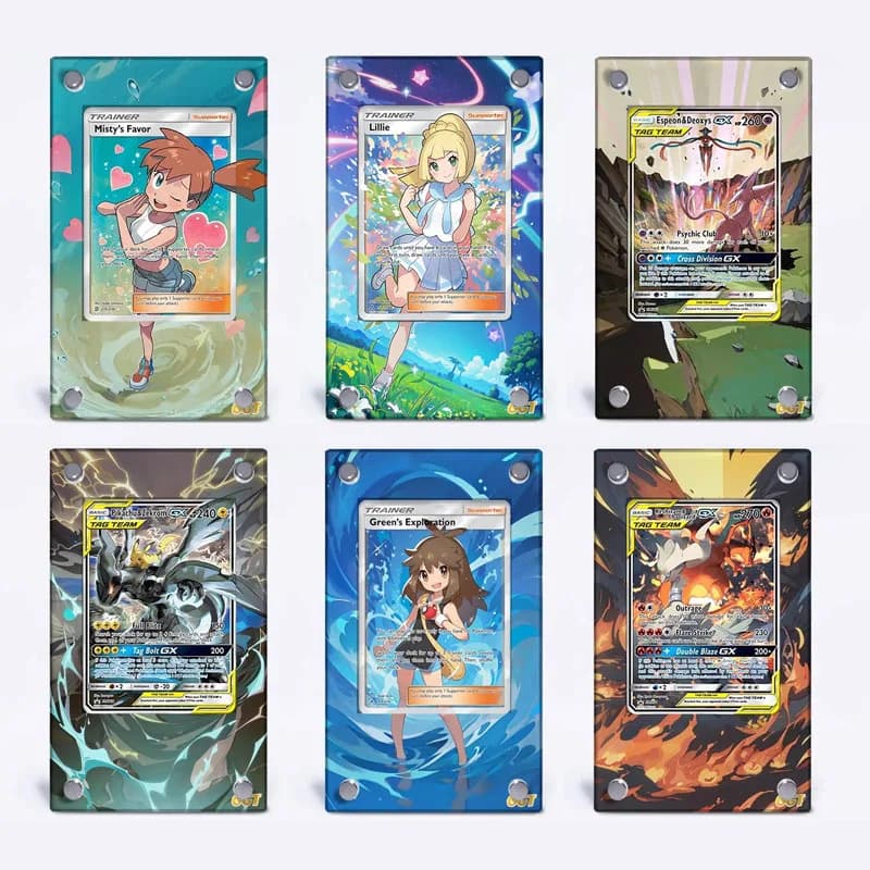 Pokemon Espositore Misty Nihilego GX Umbrion Darkrai Carta da disegno estesa Collezione di mattoni Cornice per carte da gioco Non inclusa carte