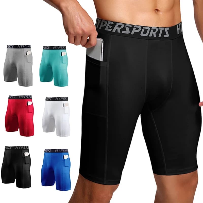 2025 Men's Compression Shorts Sportswear Gym Training Collant Gym Fitness leggings Shorts Sports pants Men's Running Shorts