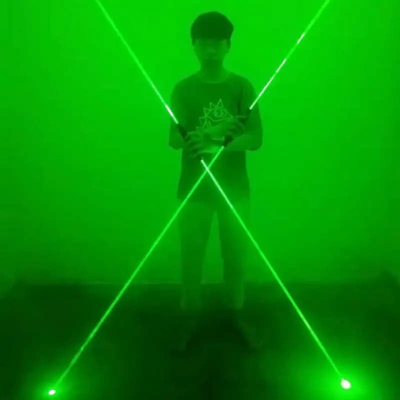 Green light 532nmLaser torcia a doppia testa laser light dance laser spotlight show laser sword lighting puntelli luci per feste