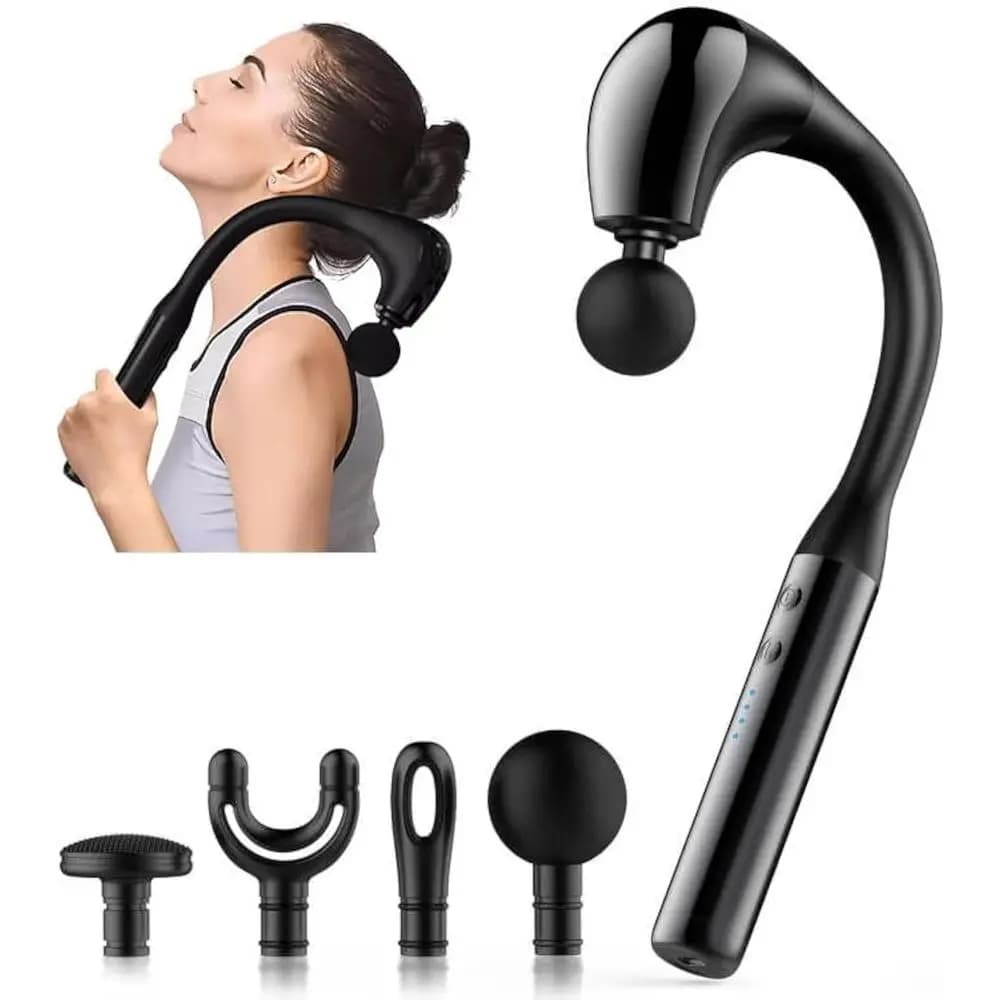 Back Massage Gun Background Textiles with U-Length Grip for Full Body Lift - Spalle, Gambe and Back