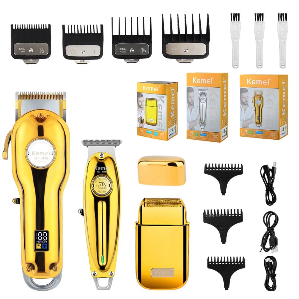 Kemei Professional Haircut Kit for Finishing Wireless Electric Haircut Machine for Men KM-1949 KM-1986 KM-Tx1