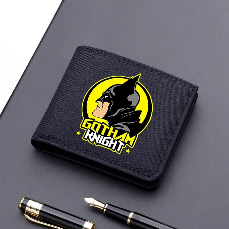 Portafoglio quadrato in nylon da uomo Batmaned, porta carte con personaggi anime, The Dark Knight, portamonete multifunzione portatile, regalo.