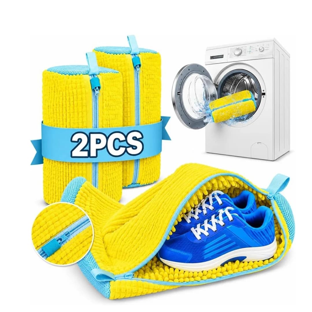 2-piece laundry shoe bag, reusable sports shoe cleaning bag, 360 ° washing machine and dryer, suitable for all shoe styles