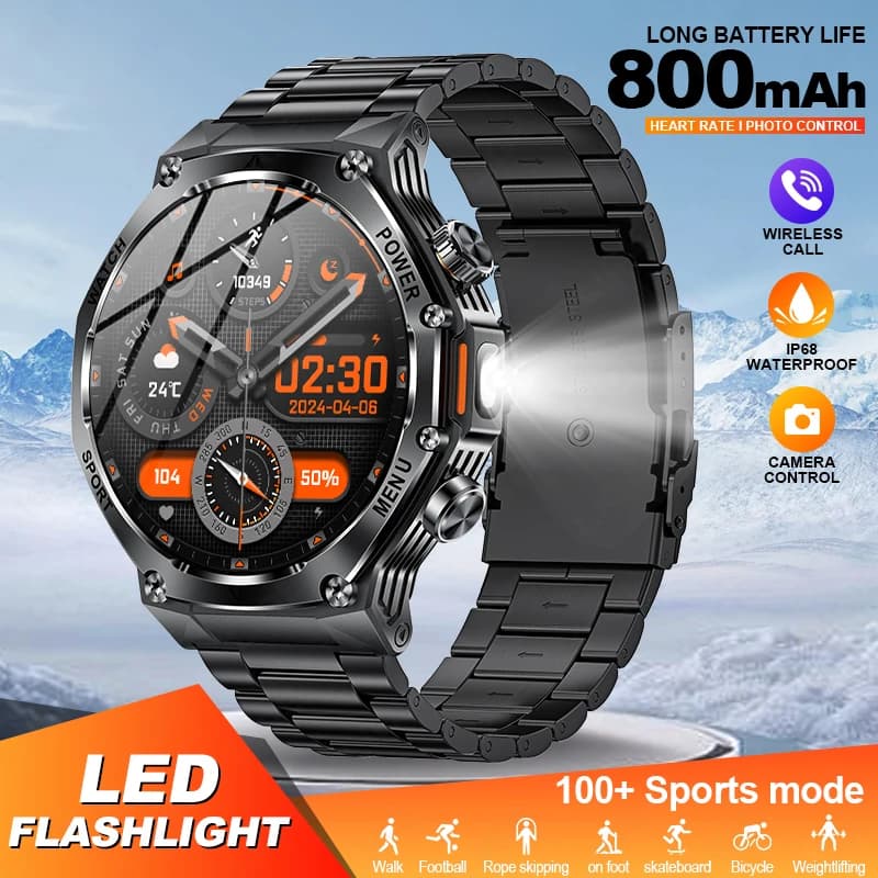 LIGE Nuovo Smart Watch da uomo 800mAh Batteria ultra lunga durata Impermeabile Orologi sportivi da esterno Chiamata Bluetooth Smartwatch da uomo militare