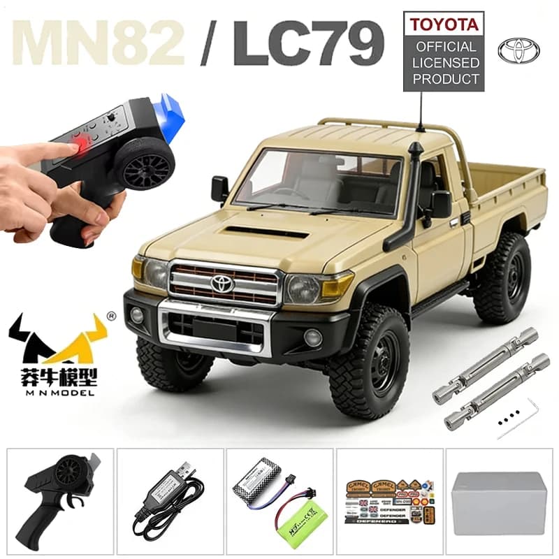 MN82 MN82S PRO1:12 Auto RC with LED Lights, Scale Simulation 1:12, LC79 Professional 4WD, Remote Controlled Pickup Model