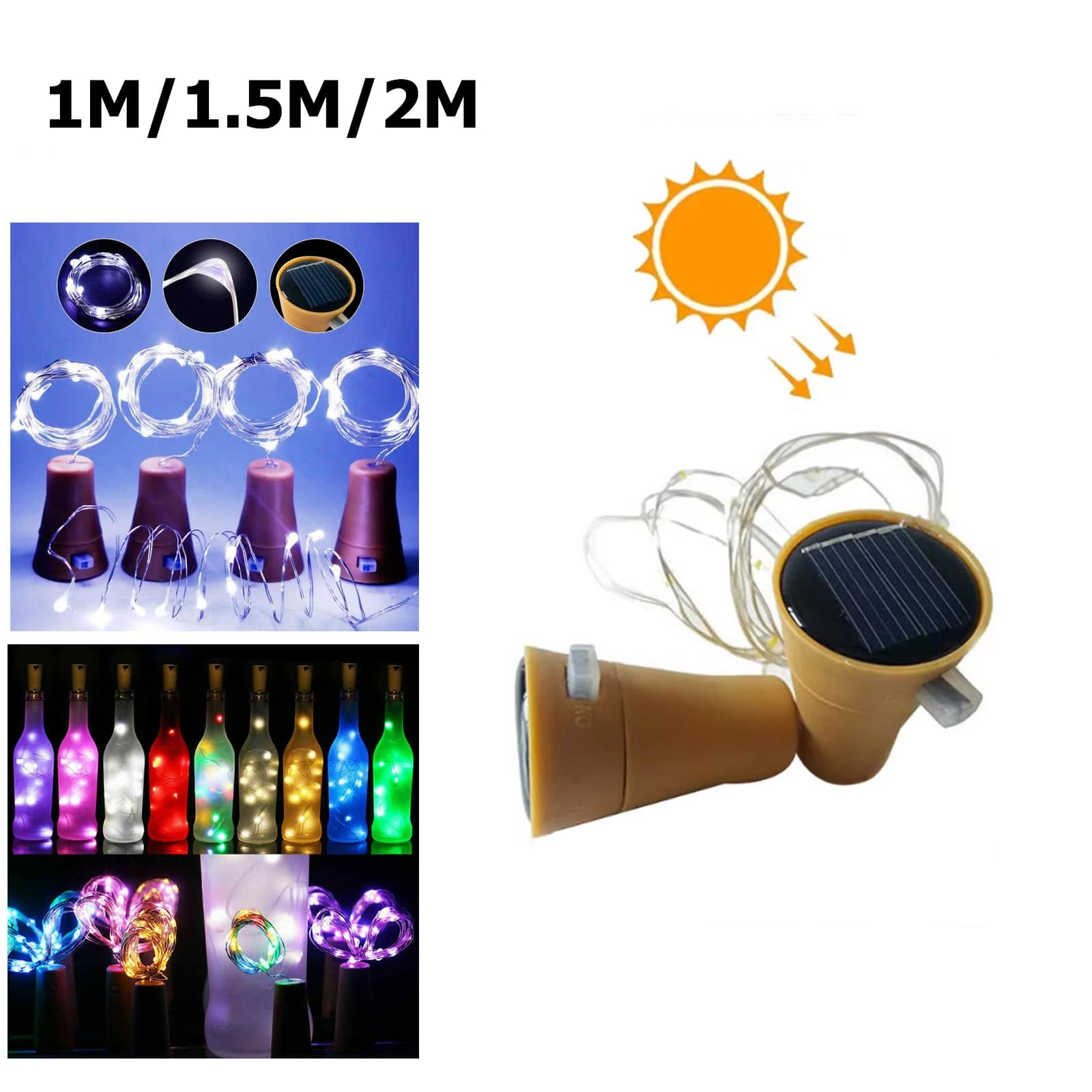 Bottiglia di vino solare Led Stringa Luce Fata Ghirlanda Matrimonio 2m 20leds Natale Impermeabile Luci di Filo Del Partito Decorazione Esterna