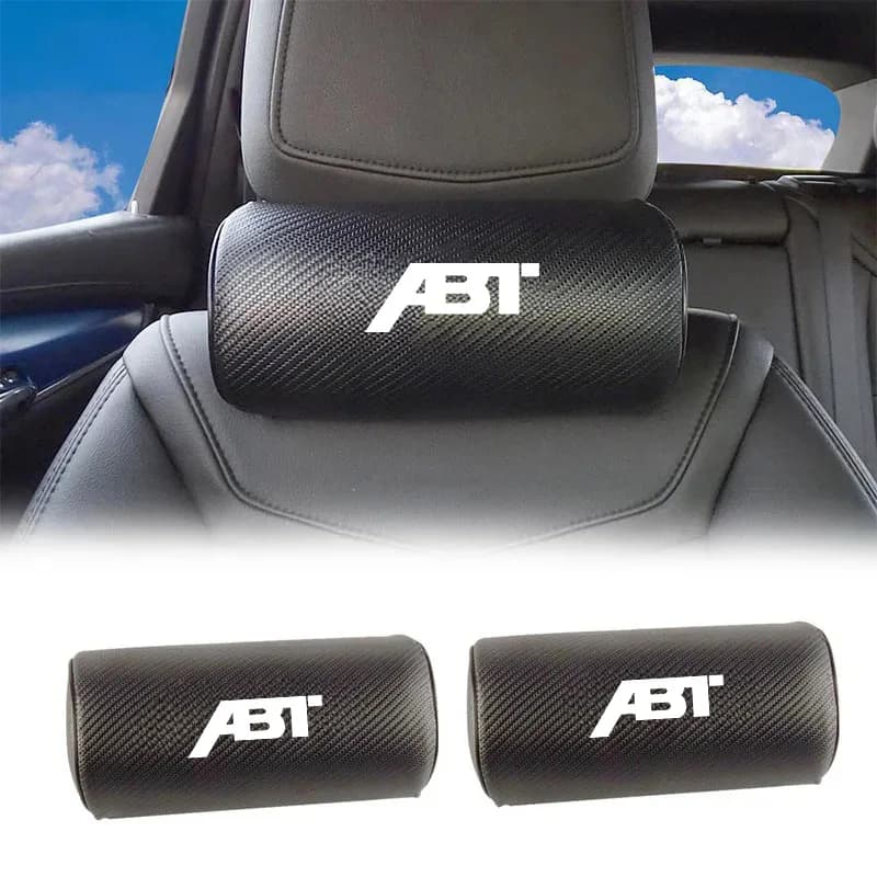 Carbon Fiber Car Seat Headrest Neck Support Pillow Travel Rest Pillow For Audi ABT RS3 RS4 RS5 RS6 RS7 S5 S3 SQ2 SQ3 SQ4 SQ5 SQ7