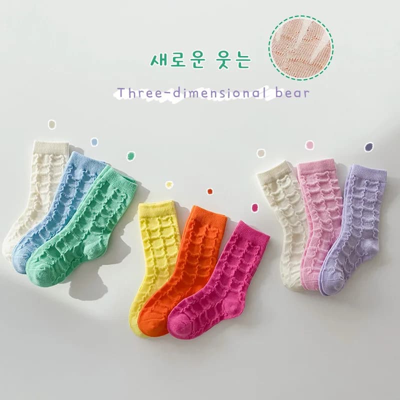 Spring Socks Children Candy Color Soft Thin Socks1-12Y Girls Boys Socks Baby Infant Cotton Sock 3 Pairs