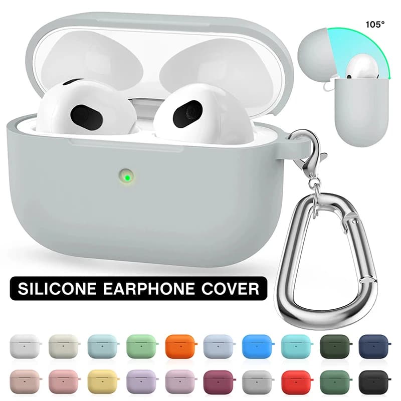 Custodia morbida in silicone per Apple AirPods Pro 1a generazione con gancio, custodia protettiva per auricolari, accessori per AirPods Pro