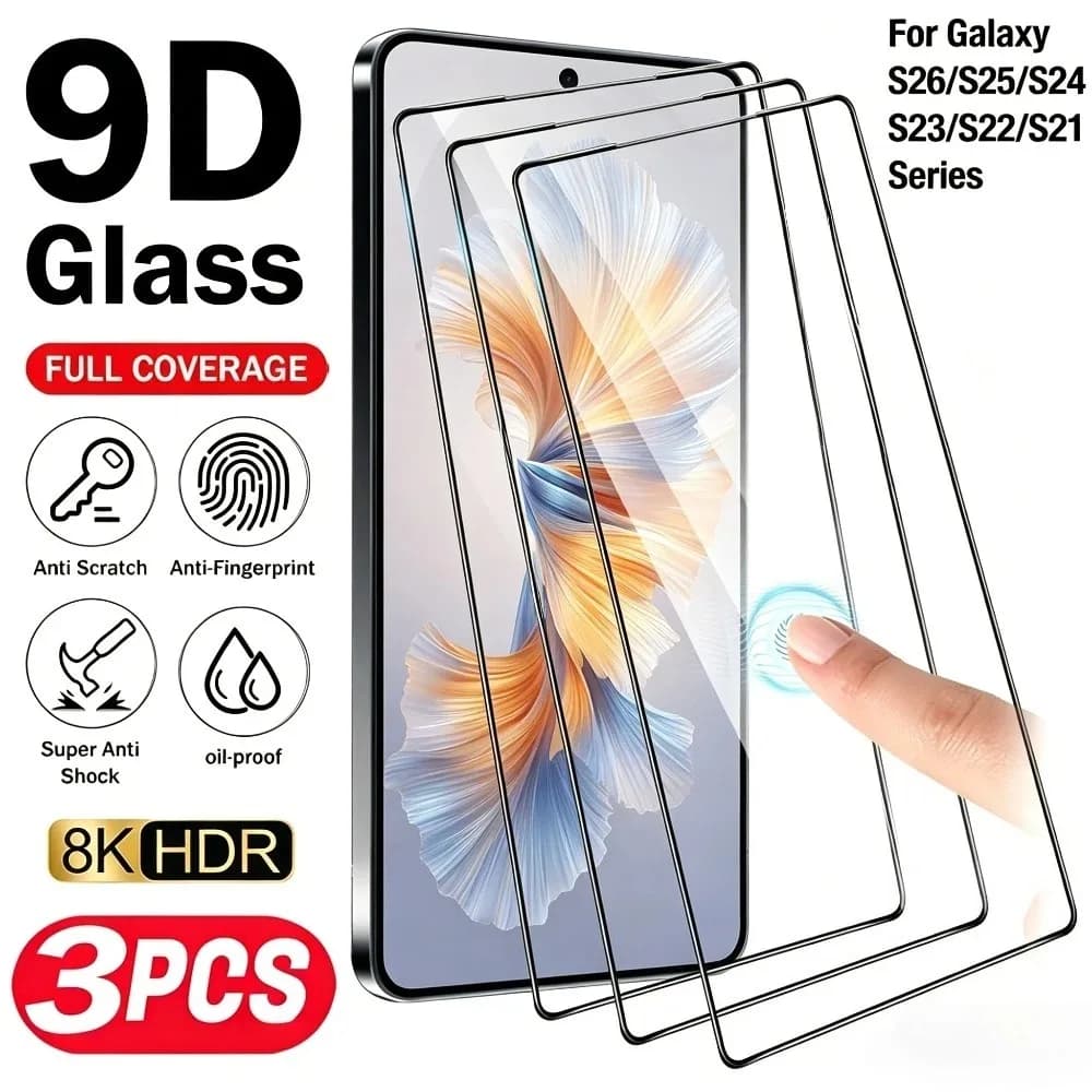 3 Pezzi Pellicola Protettiva in Vetro Temperato Ultra Trasparente per Samsung Galaxy S26 S25 S24 Ultra S22 S21 S23 Plus S25 S24 FE 9H