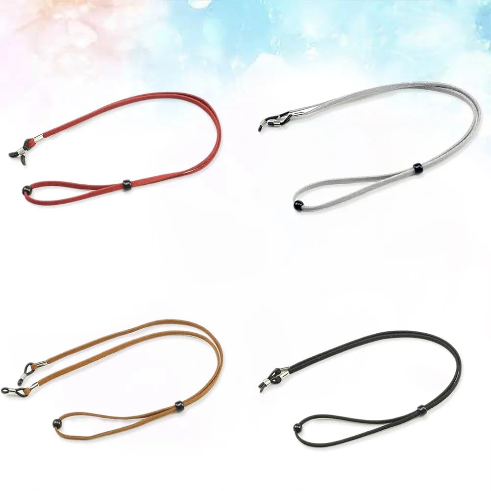 Set di 4 Catenelle per Occhiali, Cordino Flessibile Regolabile Antiscivolo per Occhiali da Sole e da Vista, per Uomo e Donna