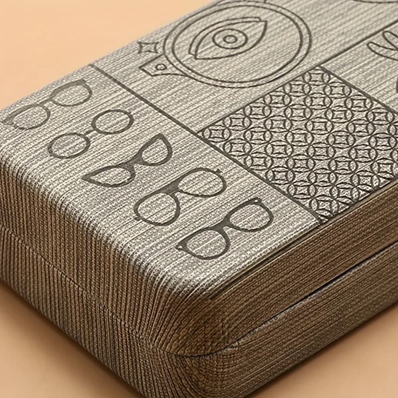New Trendy Handmade Glasses Case Iron Square Glasses Case Glasses Case Printed Glasses Storage Box Waterproof