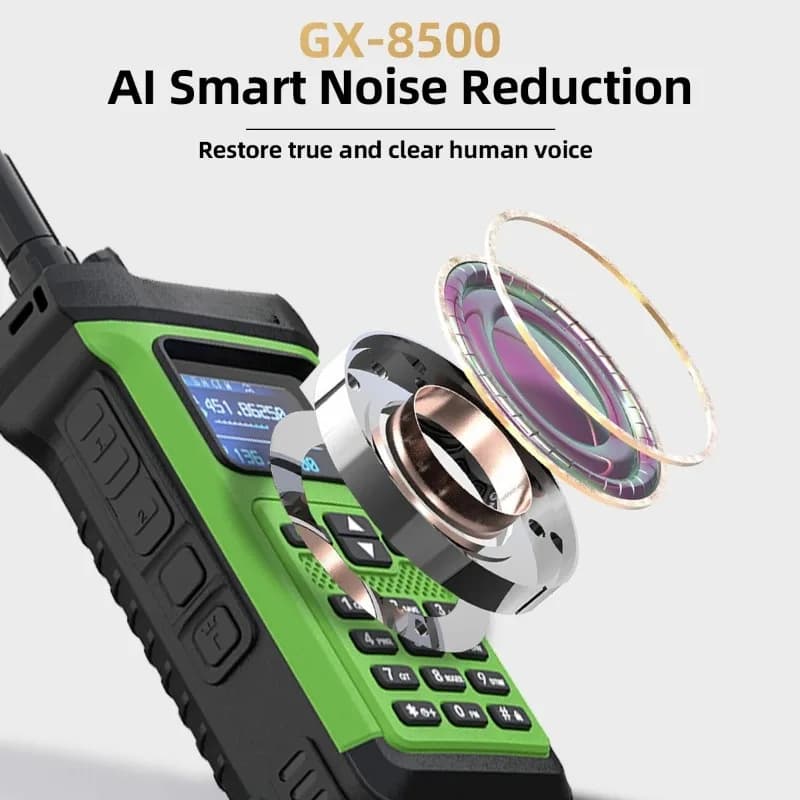 Ricetrasmettitore Walkie Talkie Dual Band HX GX8500 20W | Radio Bidirezionale a Lungo Raggio da 5800mAh con Ricarica Inversa e Riduzione del Rumore