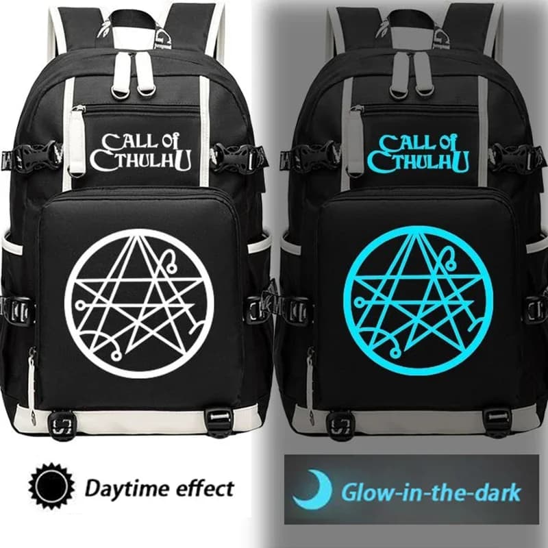 Con porta USB, Glow-in-the-dark, Cosmic Horror Lovecraftian Nero Grigio Rosso Blu, Cthulhu Mythos Borse per la scuola Zaini Ragazze Ragazzi