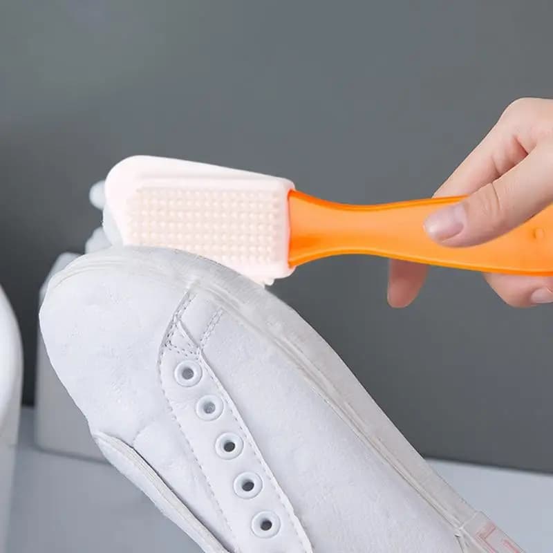 Spazzola per la pulizia delle scarpe 2 pezzi Spazzola per la pulizia brillante con setole morbide per la cura delle scarpe Spazzola dura Spazzola multifunzionale per l'ombilatura delle scarpe